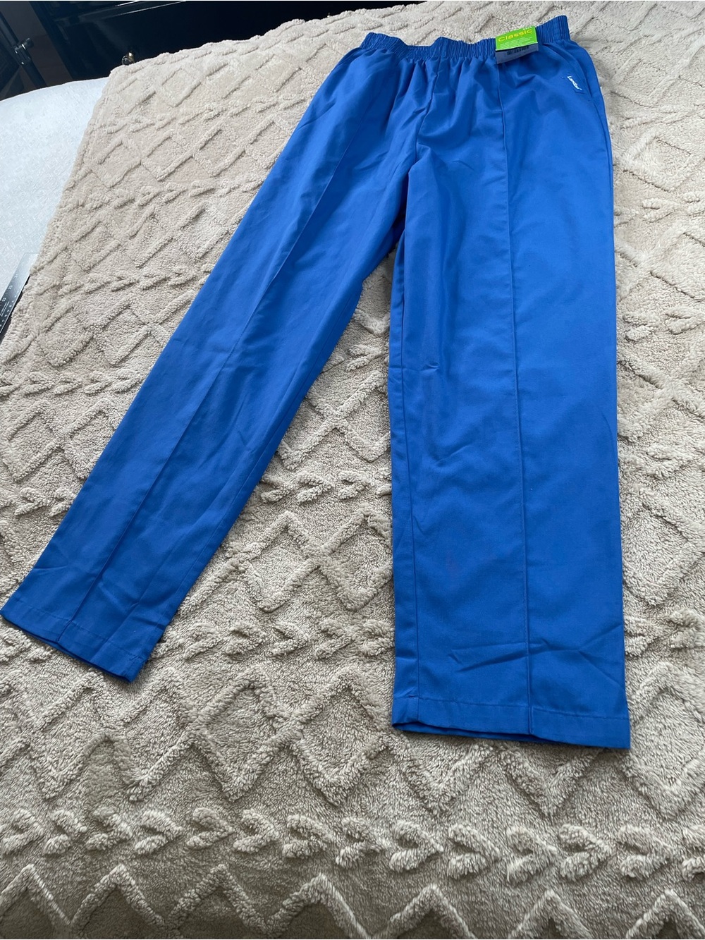 Landau Royal Blue Elastic-Waist Straight Leg Pants~ Sz Large * NWT Medical Staff